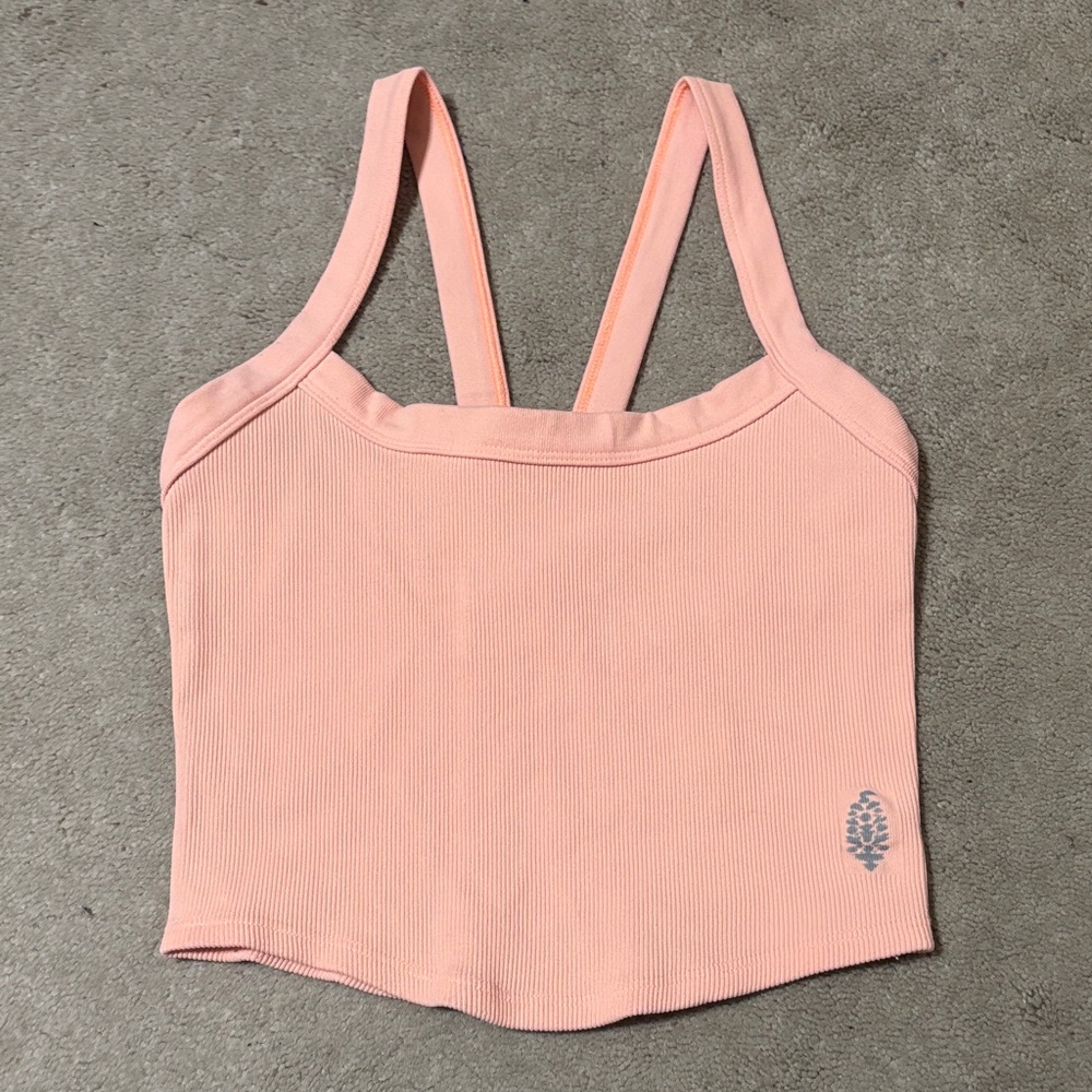 Free People Pink Ribbed Tank Top